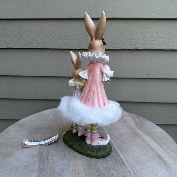Easter Ballerina Bunnies Figurine Fluffy Tutus Easter Eggs Two Precious Bunnies - Picture 3 of 10